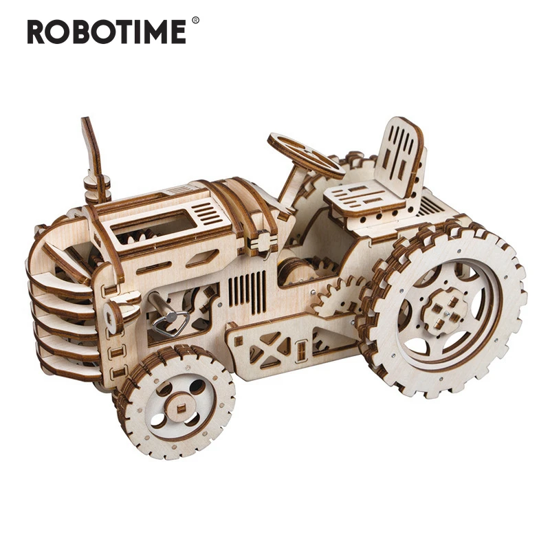 

Robotime Creative DIY Gear Drive Tractor 3D Wooden Model Building Kits Toys Hobbies Gift for Children Adult LK401