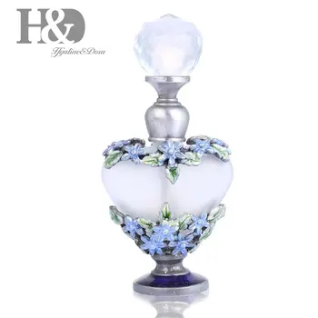 

H&D 5ml Litter Flower Restoring Ancient Ways Hollow-out Rattan Flower Heart Shape Perfume Bottles Empty Refillable