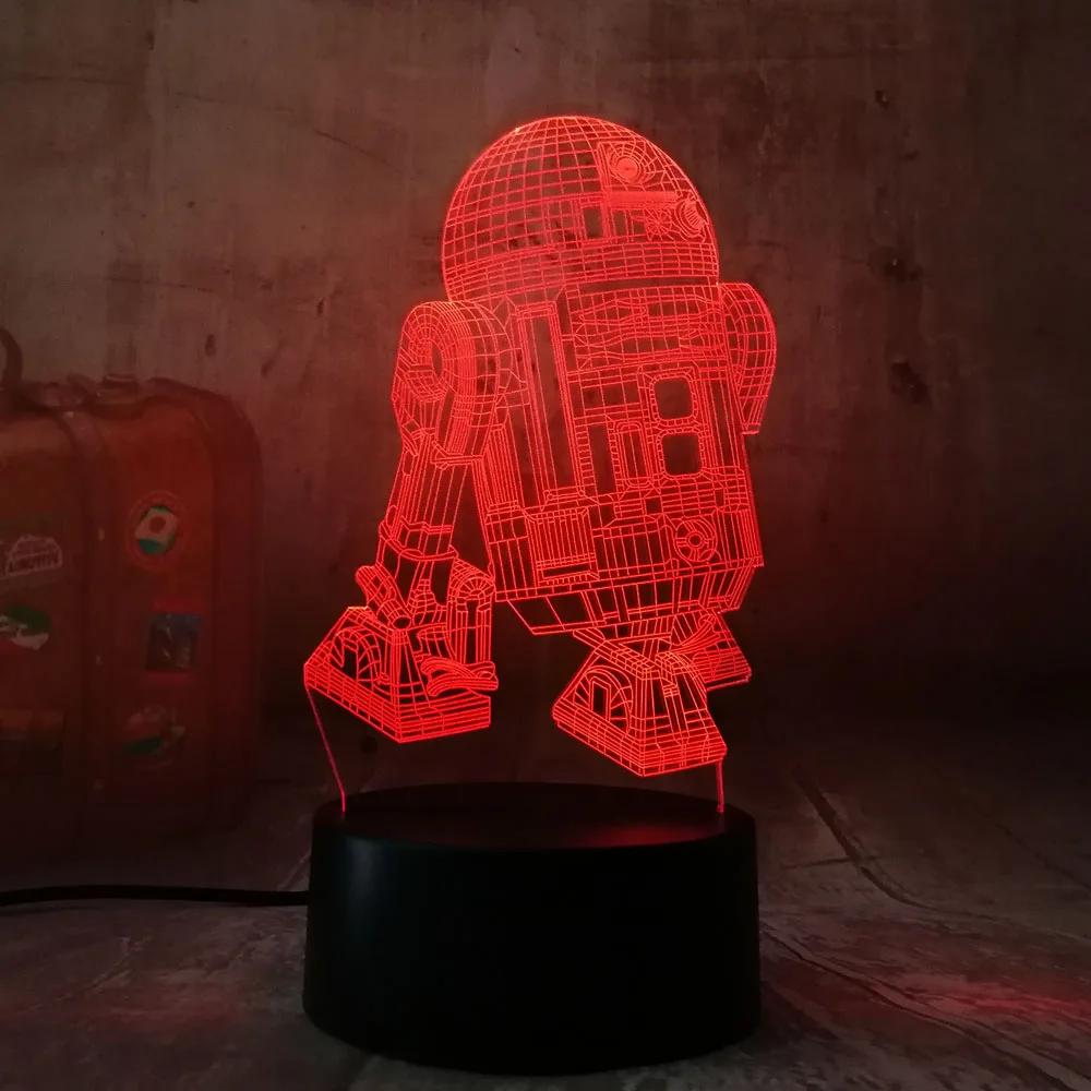 Современный фильм военный корабль из Звездных войн R2D2 3D Оптическая иллюзия