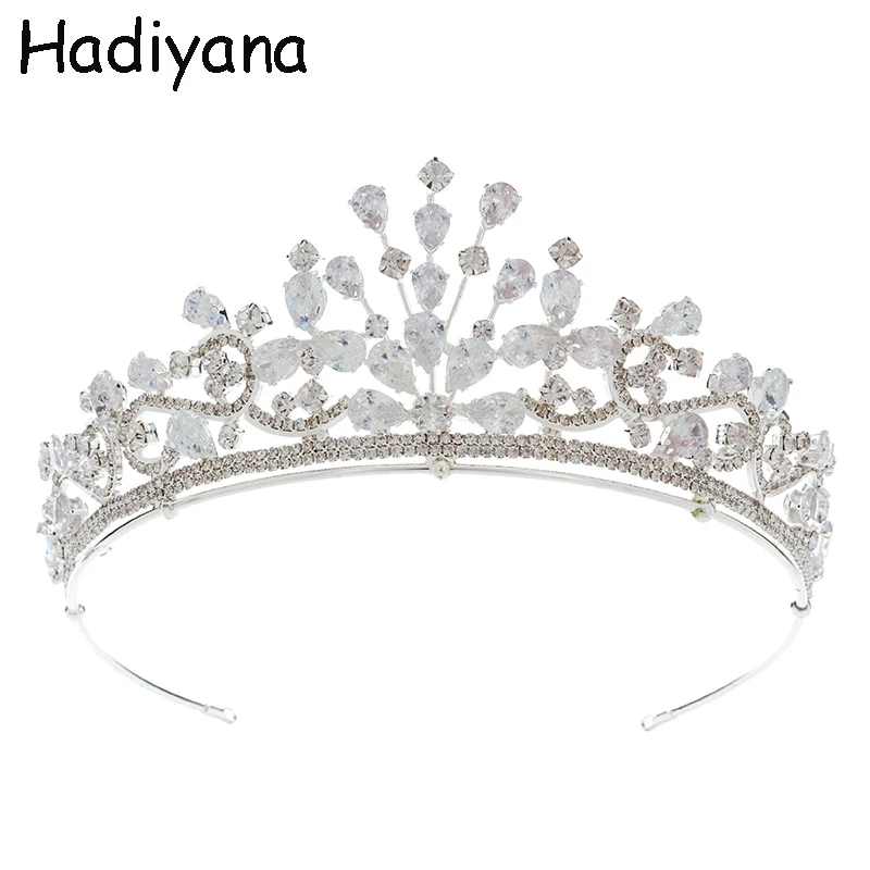 

Hadiyana Fashion Bride Tiaras And Crown Brand Designer Princess Crown Luxury Cubic Zirconia Fairy Gold Crown Wedding Prom HG6098