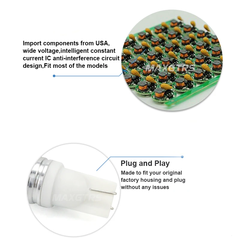 2x супер яркий T10 194 168 W5W 6SMD Cree чип 30 Вт клиновидная База автомобильный светодиодный светильник заднего хода резервный светильник с объективом проектора