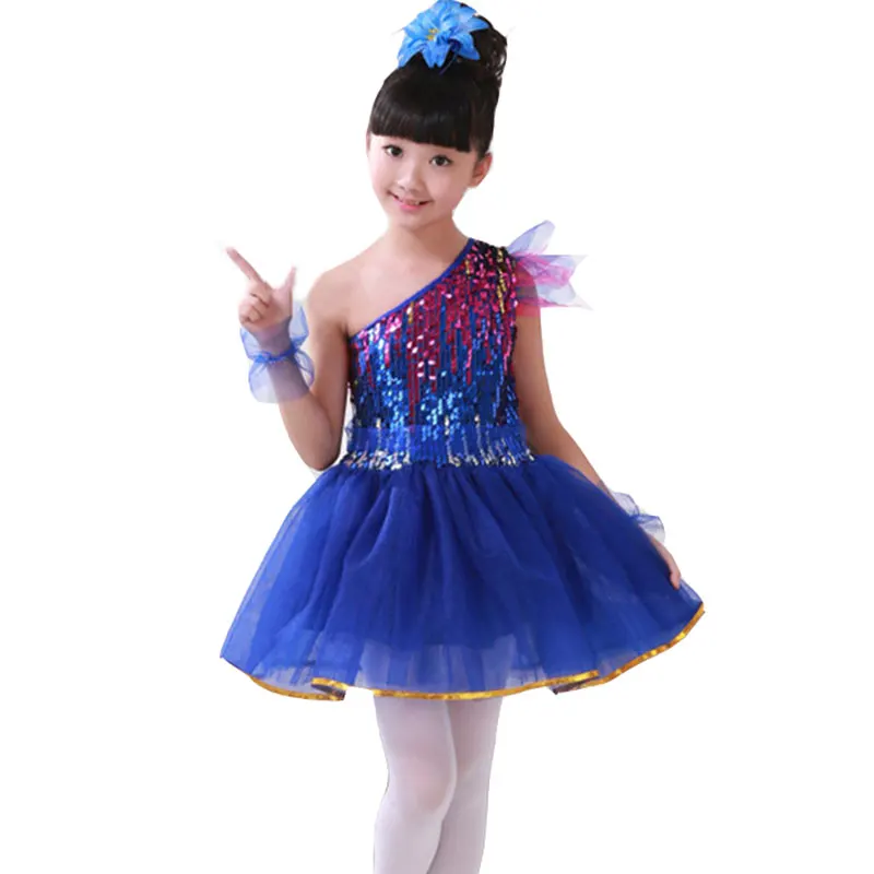 Doomiva Kids Girls Tango Latin Jazz Dance Dress Stage Performance Athletic Tutu Skirt Lyrical Dancewear