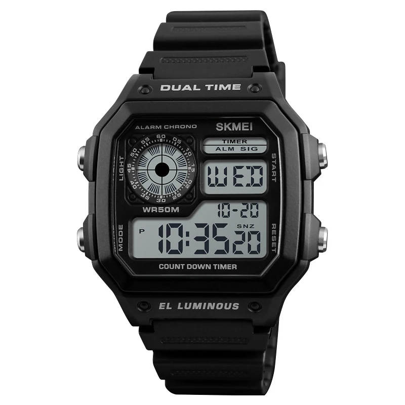 

SKMEI Drop Shipping Fashion Outdoor Sports Watch Men Waterproof Electronic Digital Hour Multiple Time Zone Relojes Deportivos