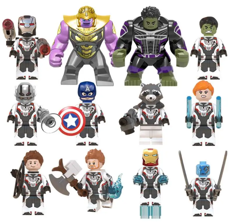 

12pcs/set Marvel Avengers: Endgame Thanos Hulk Iron man Thor Captain American Hawkeye Nebula Building Blocks Toys