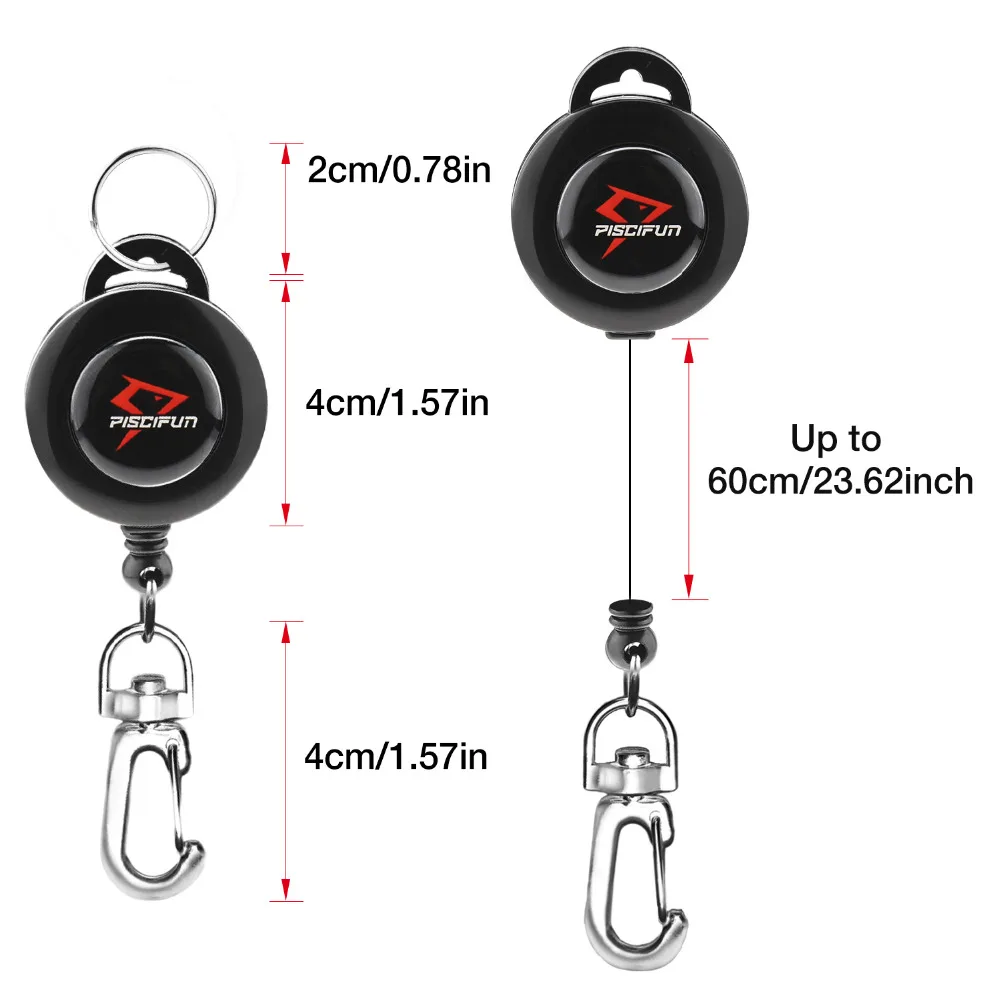 Piscifun 1 PC يطير الصيد ربط معالجة أداة زنجر ضام بكرة والعتاد تشكيلة حزمة حامل كليب قابل للسحب الحبل مفتاح سلسلة