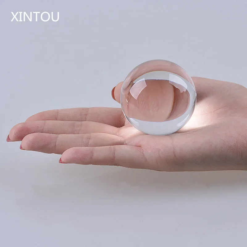 

XINTOU 4 cm Clear Perspective Crystal Ball Prop Asian Quartz Feng Shui Home Decor Glass Marbles Globe Photography Accessiores