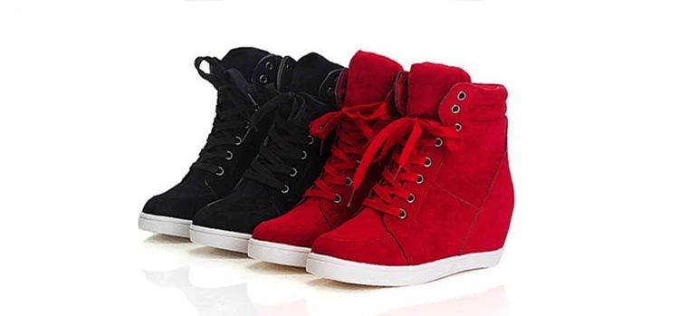 Zapatillas para mujer con plataforma cuña escondida de ante de imitación,  botas informales, botines deportivos, deportivas de tacón escondido, gamuza  artificial, temporada primavera|Botas hasta el tobillo| - AliExpress