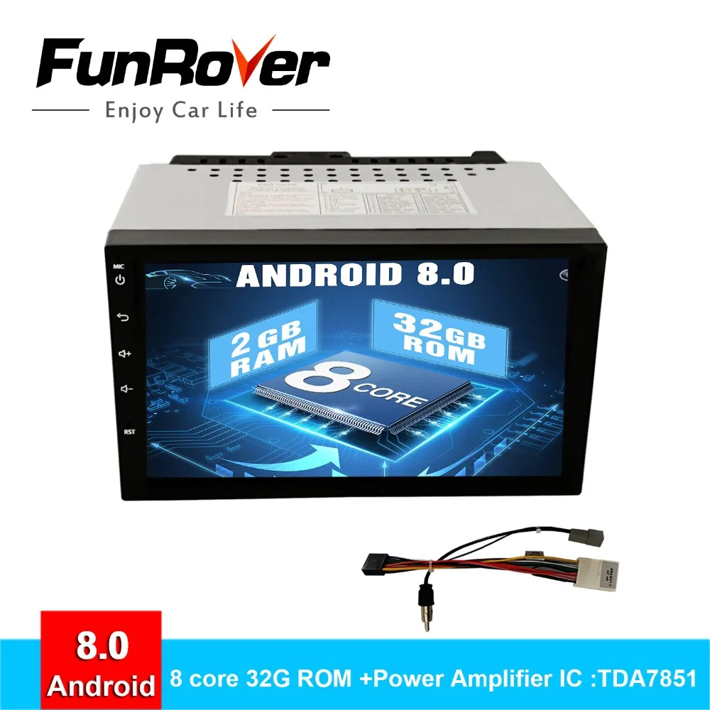 

Funrover 8 cores 2 din car radio player Android 8.0 For Nissan Qashqai X-trail universal car dvd multimedia vedio gps navigation