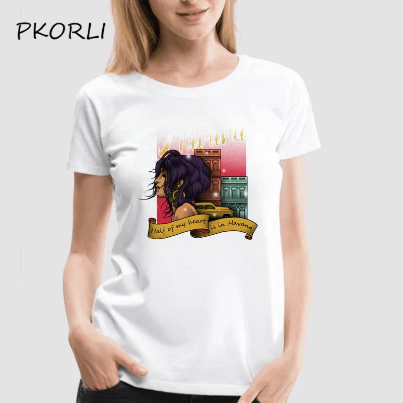 

Pkorli Camila Cabello T Shirt Women Casual Harajuku Hip Hop Short Sleeve Camila Fifth Harmony T-Shirt For Lady Girls Women'S Tee