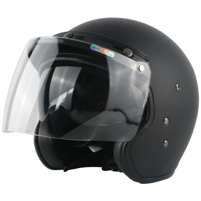 VECCHIO мотоциклетный шлем из стекловолокна винтажный мотоциклетный Мотокросс 3/4 открытый шлем Ретро реактивный шлем скутер Защитное снаряжение ECE - Цвет: HELMET SHIELD VISOR