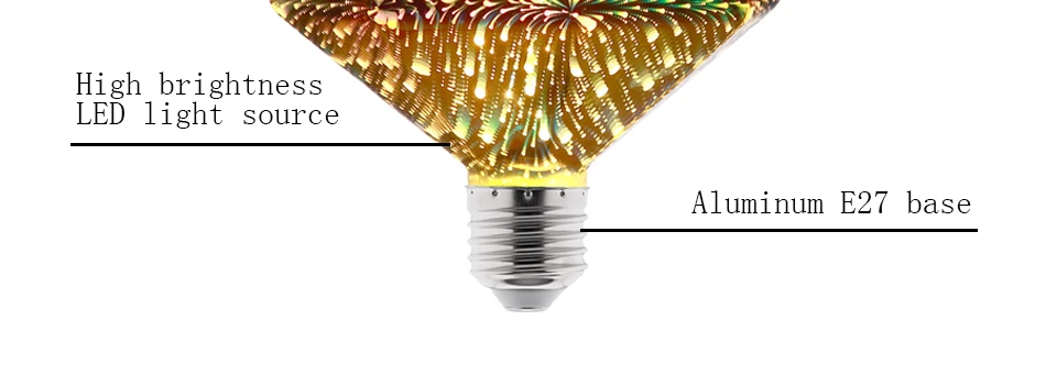 Fireworks 3D Colorful LED Edison Light Bulb E27 220V