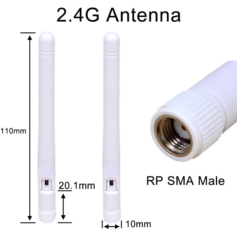 5 шт. 2-3 дБи 2,4 ГГц антенна WiFi RP SMA Мужской Универсальный антенны Усилитель WLAN маршрутизатор Antenne разъем Booster