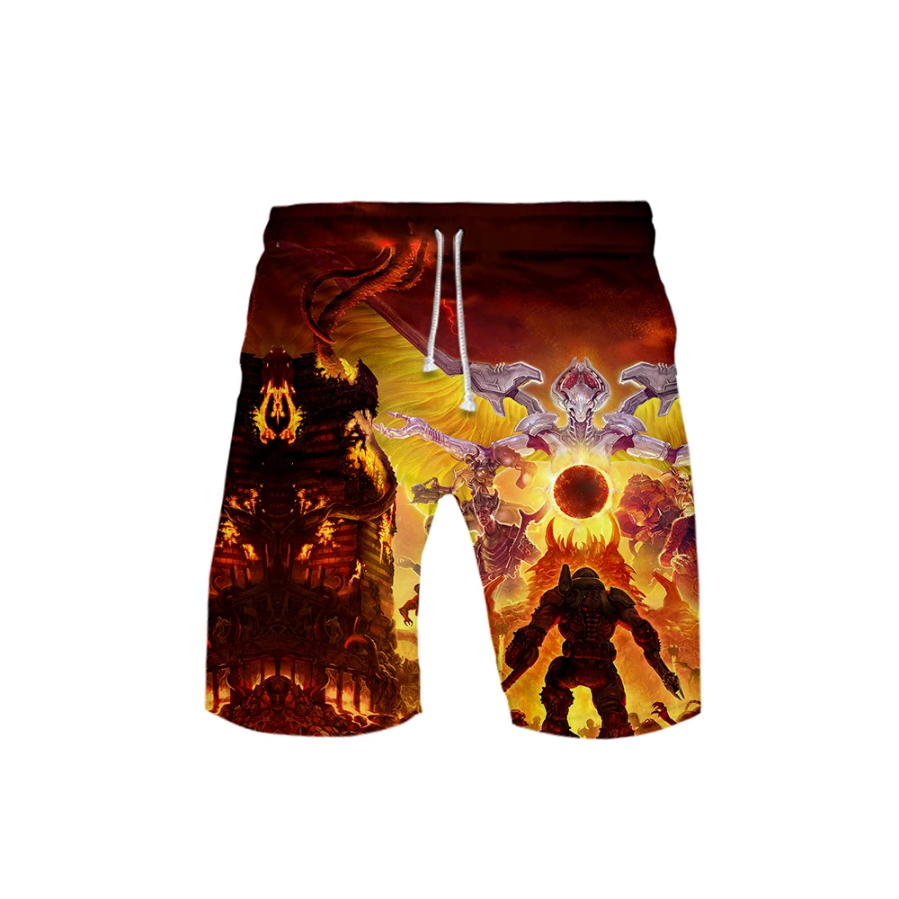 2019 Горячая стрельба игра Doom вечная доска 3D печать шорты мужские шорты летние шорты для пляжного досуга Детские крутые шорты Doom Eternal