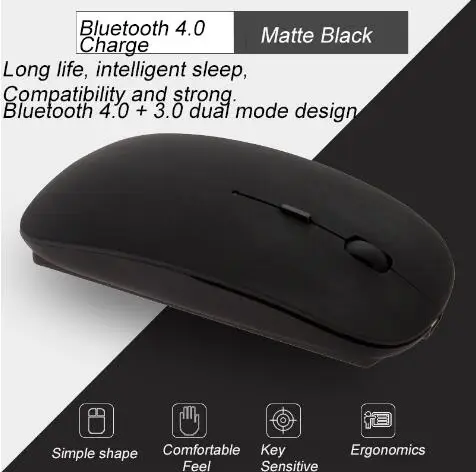 Перезаряжаемая мышь бесшумная для ноутбука Bluetooth 4 0 Macbook Xiaomi Microsoft Surface Pro 3 4|Мыши| |
