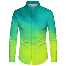 

Cloudstyle Popular Design Mens Clothes Shirt 3D Full Printing Camisa masculina Social Business Slim Shirts Gradient Tops