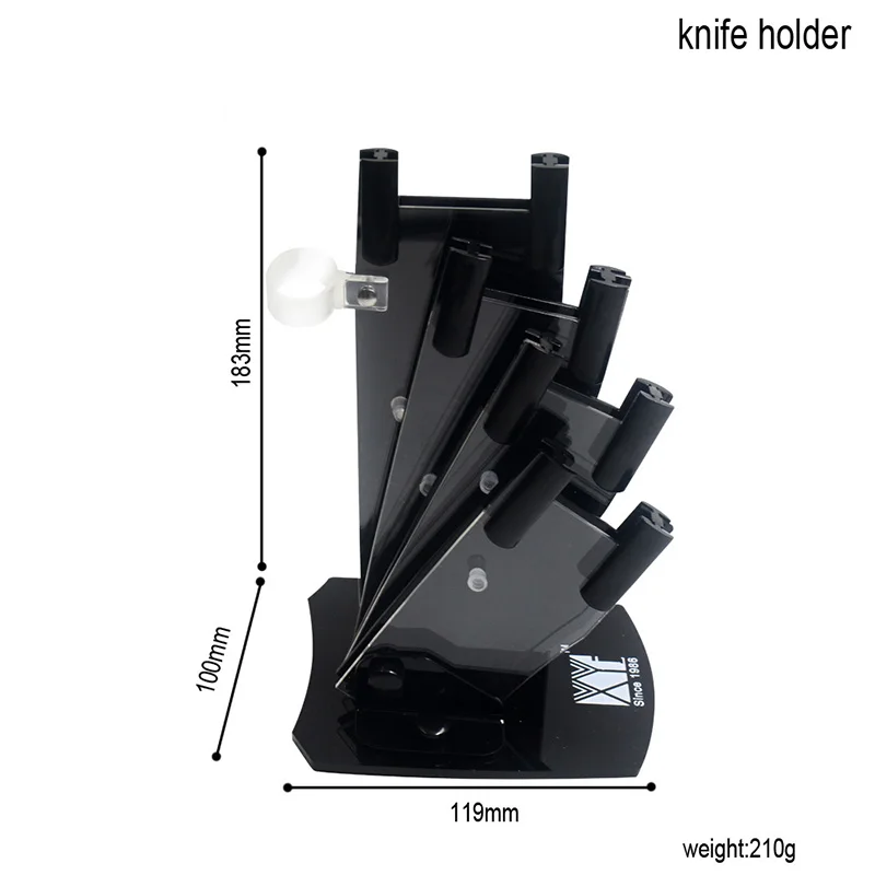 5 шт. Набор ножей стенд Пластиковый черный и серебряный зажим Веерообразный Держатель ножей