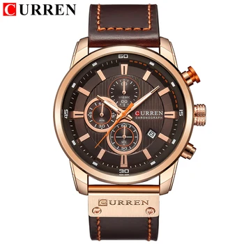 

CURREN 8291 Fashion Brand Luxury watch men date display Leather creative Quartz Wrist Watches relogio masculino 2018