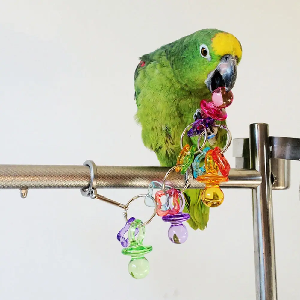 Parrot Bird Chew Toys Cockatiel Budgie Lovebird Pet Birds Toy Activities Acrylic Little Nipple