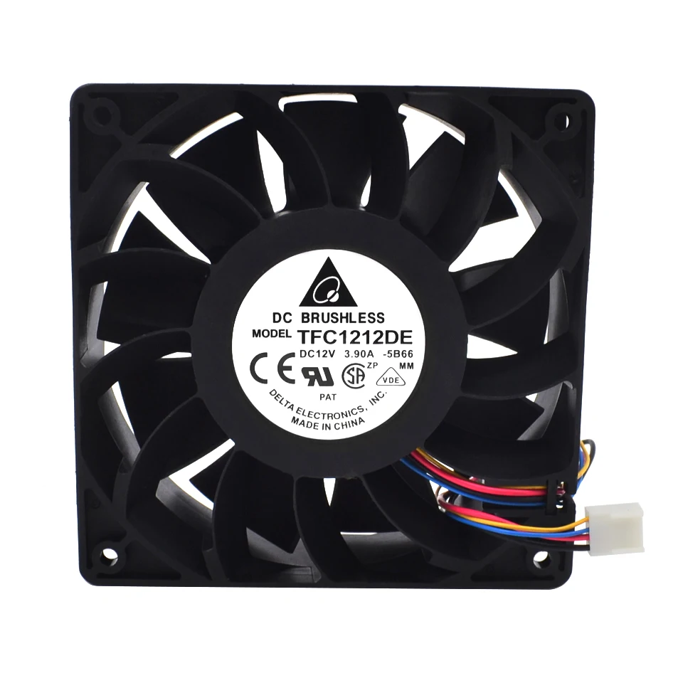 

1pcs TFC1212DE 120mm DC 12V 3.9A 5200RPM 252CFM For Bitcoin Miner Powerful Server Case AXIAL cooling