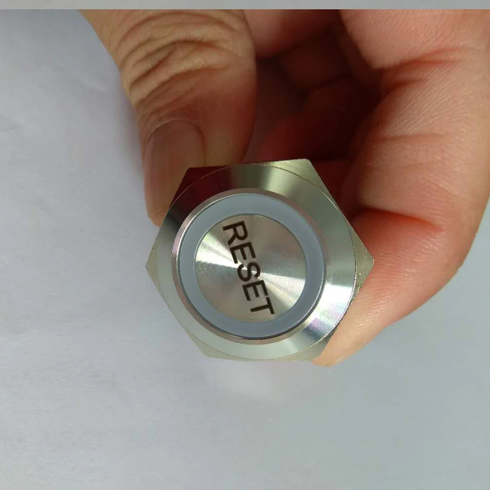 

22mm 1NO1NC momentary 24V GREEN ring illuminated metal push button switch with RESET laser symbol+ free shipping