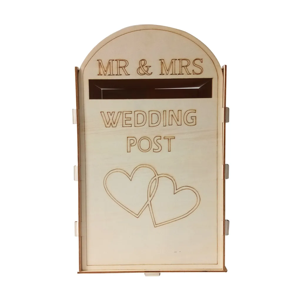 

Solid Pine Fully Assembled Personalised Wedding Card Post Box Royal Mail Style