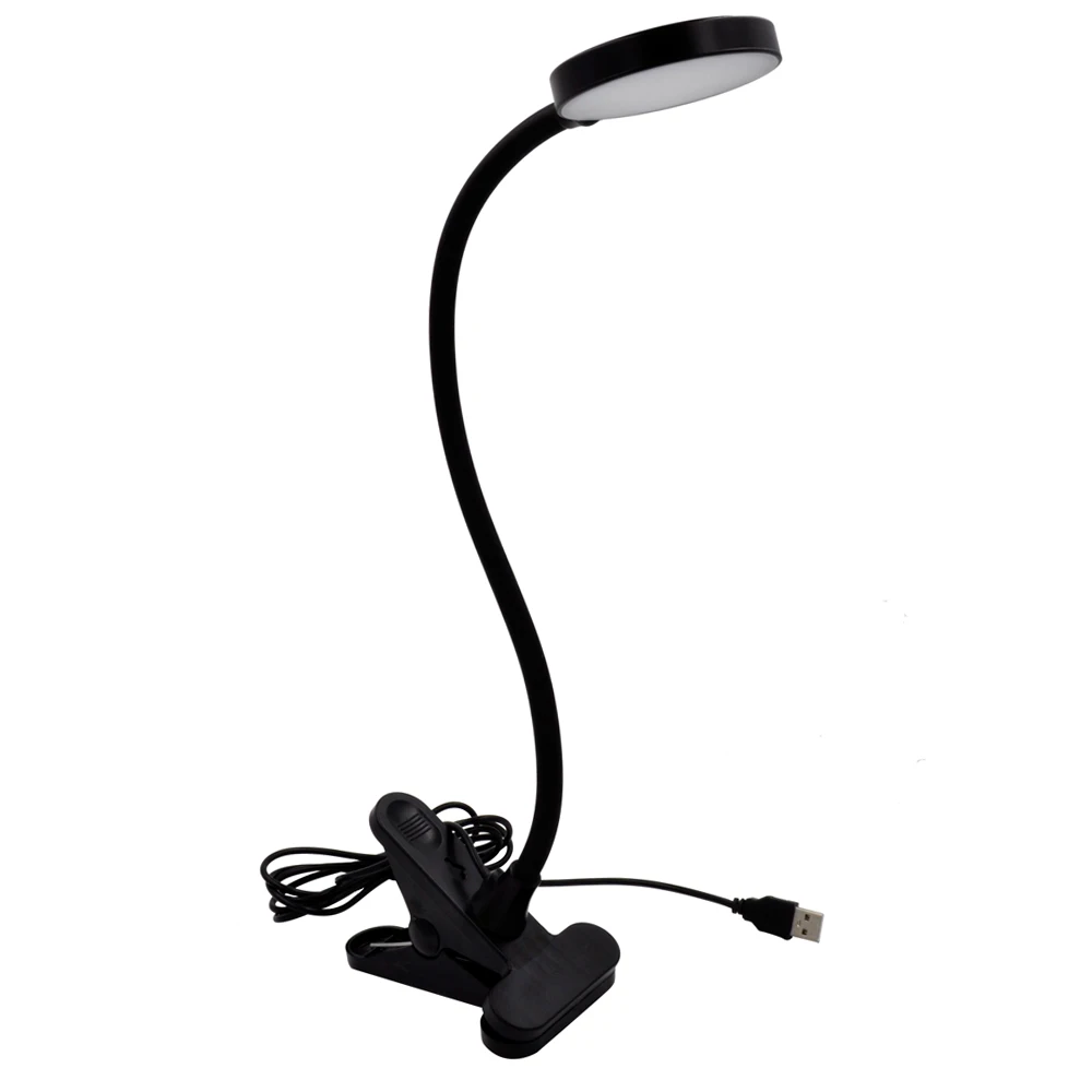 Питание от USB черный клип на светодиодный настольный светильник сенсорный светодиодный настольная лампа для чтения ноутбука рабочий свет с гибким гусином, Уход за глазами