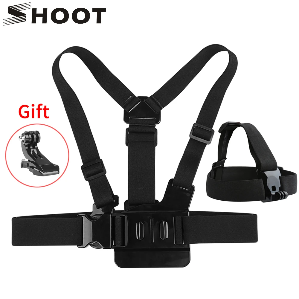 اطلاق النار قابل للتعديل تسخير شريط للصدر شريط للرأس حزام ل GoPro بطل 7 6 5 أسود 4 Xiaomi يي 4 K Sjcam Sj4000 الذهاب برو 7 6 التبعي