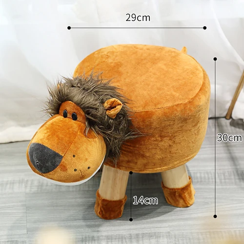 Ограниченная по времени табуретка Pufe твердый деревянный детский табурет с героями мультфильмов Домашняя мода для креативных животных табурет для ног Гостиная деревянный - Цвет: lion stool