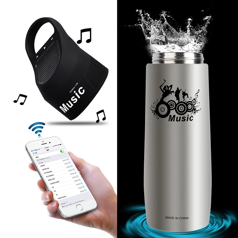 Бутылка для воды велосипеда Bluetooth 750 мл из нержавеющей стали с изоляцией спорта и