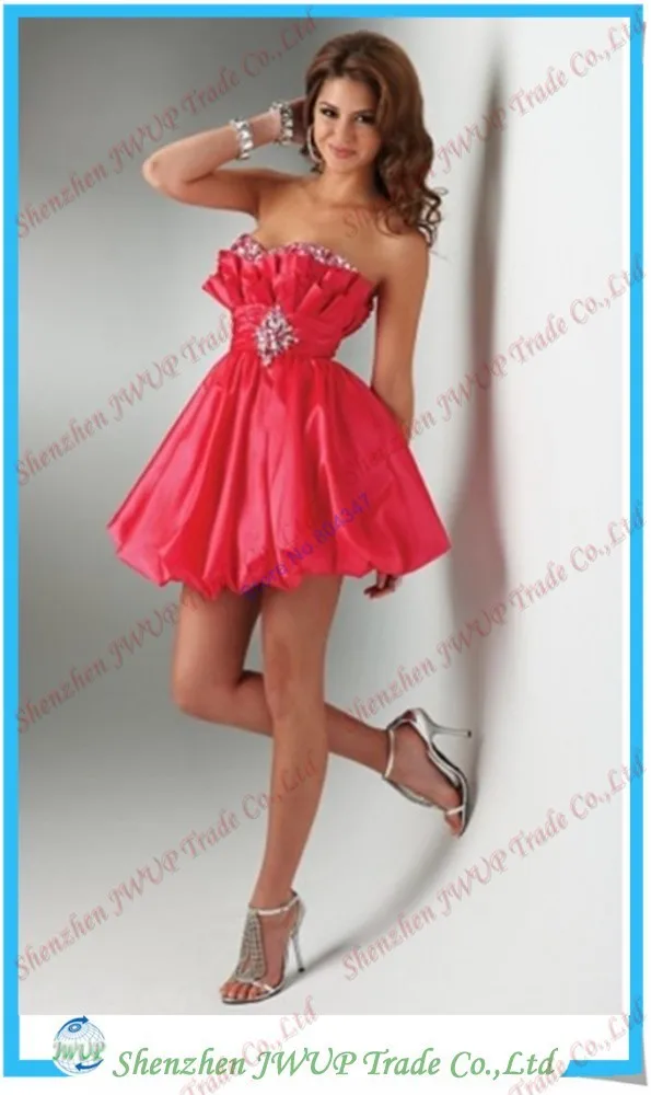 Free Shipping Fancy Fashion Red Mini Designer 2014 Evening Dress
