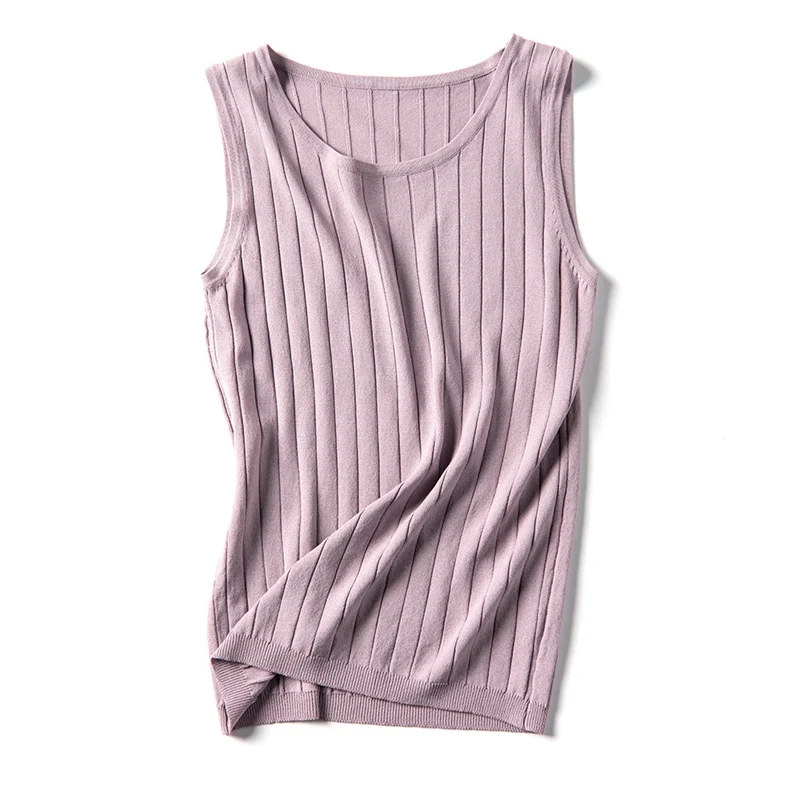 

GIGOGOU Summer Sleeveless Women Tank Top High Elasticity Knitted Top Fashion Ribed Knitwear Sweater Vest Cozy Female Tee Shirt