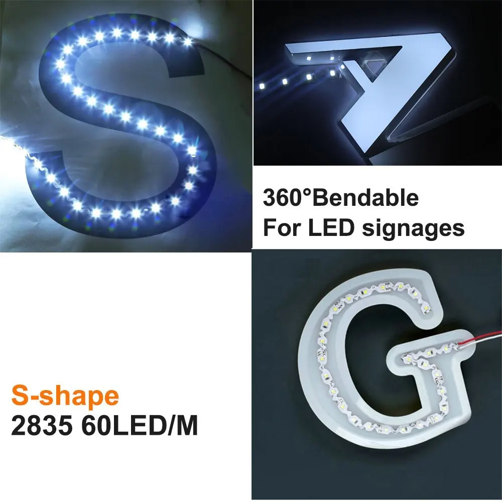 2.5M/8.2ft SMD2835 S shape LED Strips DC12V 303lm/...