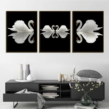 

White Swan Modern Photo Picture Minimalist Nordic Posters And Prints Wall Art Canvas Painting Wall Picture For Living Room Decor
