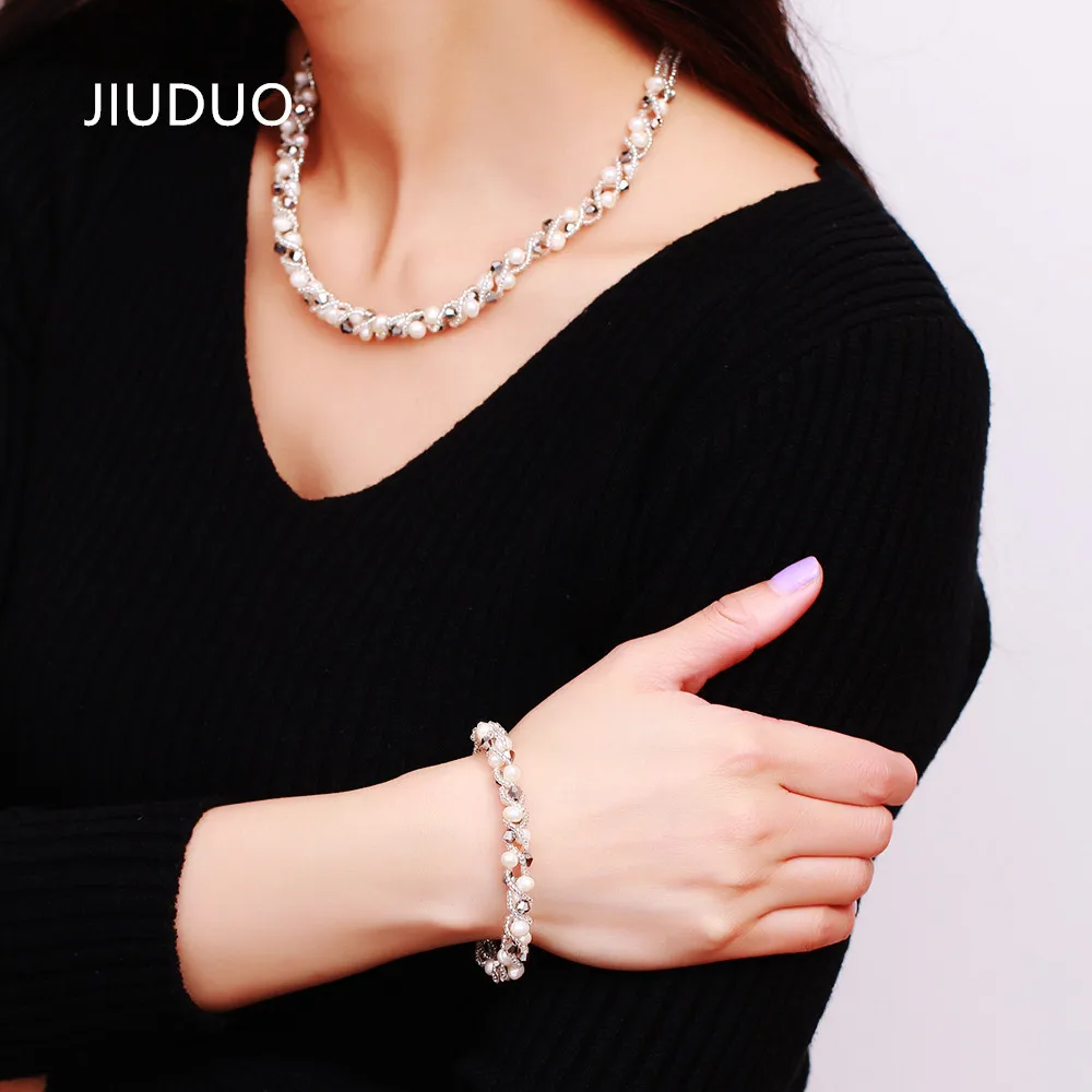 

JIUDUO Quality female models natural freshwater pearl necklace luxury piece suit fitted to ensure special offer free shipping