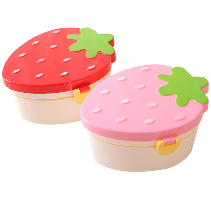Cute Cartoon Strawberry Lunch Box Food Container Storage Box Portable Kids Student Lunch Box Bento Box Container new #25j16 (4)