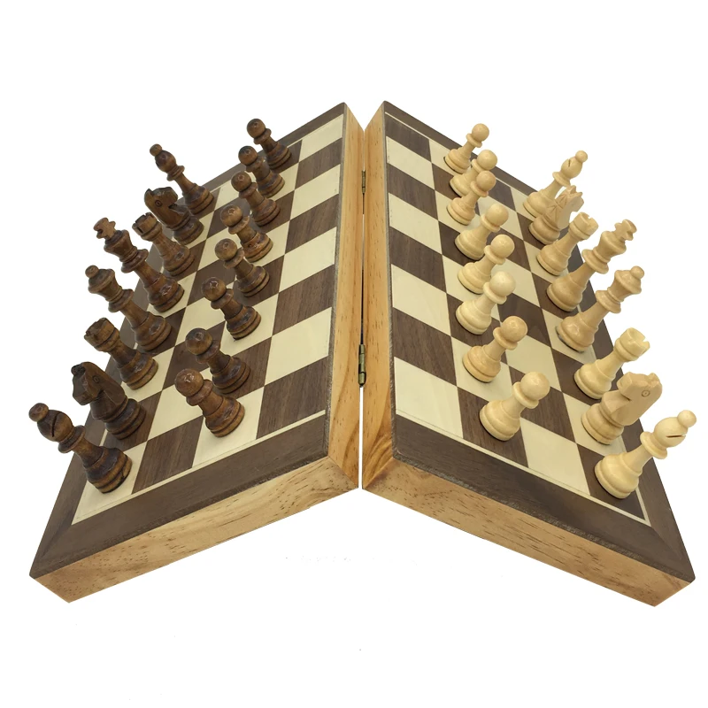 Folding Magnetic Chess set high quality Portable board size 39.5mm*39.5mm wood | Спорт и развлечения