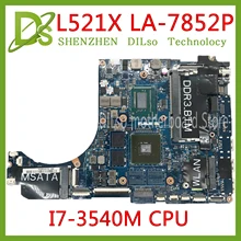Kefu QBL00 LA-7851P материнская плата для Dell XPS 15 L521X Материнская плата ноутбука I7-3540M DDR3L 4 видеочипы полностью протестированная работа