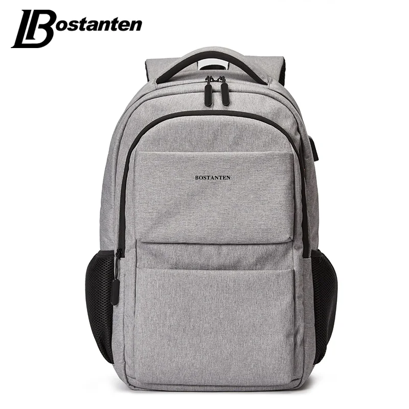 

BOSTANTEN 2019 Man Backpack Multi-layer Space 17 inch Laptop USB Recharging Travel Male Bag School Backpack Anti-thief Mochila