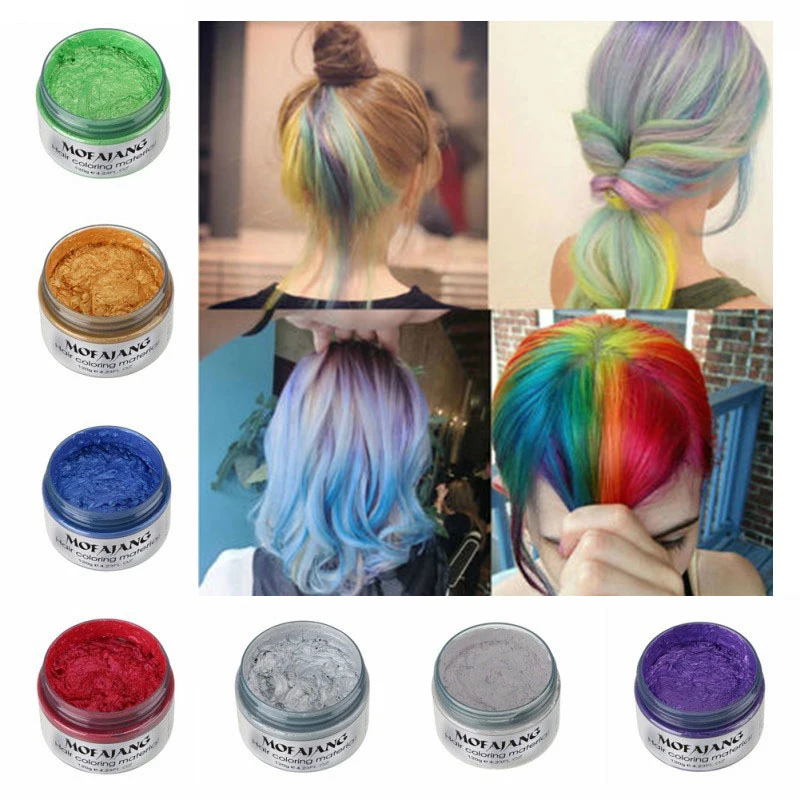 One-Time DIY Mud Molding 10 Colors Hair Color Wax Hair Dye Temporary  Disposable Hair Chalk Paste Creme Modeling Easy Wash 120g