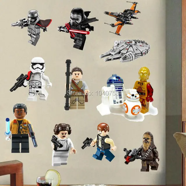 Звездные войны Lego кинопостеры стены наклейки надписи искусство для детских детская комната украшения дома обои мультфильм