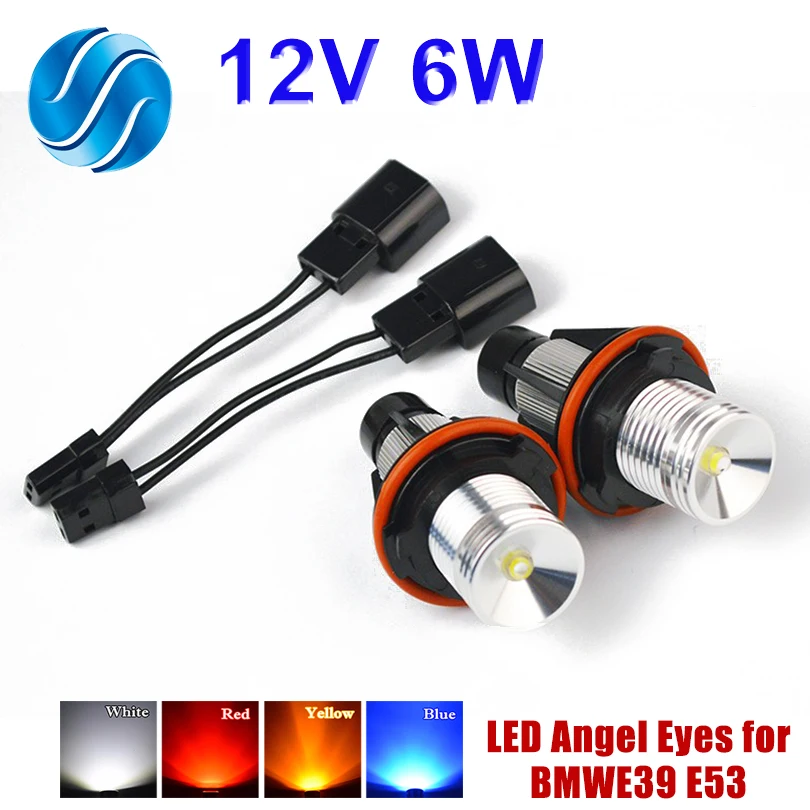 

flytop 1 Set 2*3W 6W Bridgelux LED Chips LED Marker Angel Eyes White Blue Red Yellow for BMW E39 E53 E60 E61 E63 E64 E65 E66
