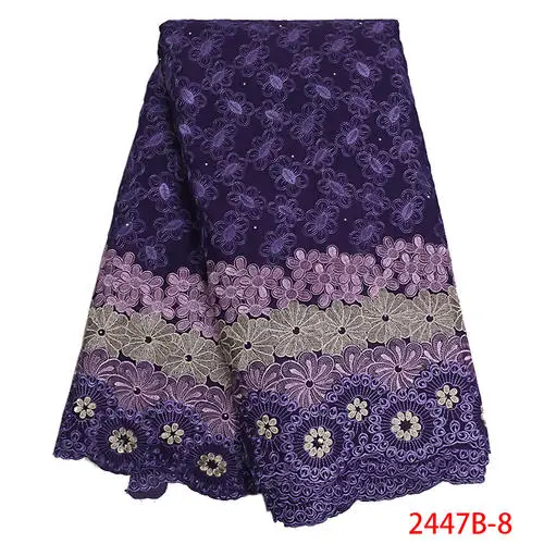 Новейшая швейцарская кружевная ткань швейцарская вуаль кружева в швейцарском стиле высокого качества африканская сухая хлопковая вуаль кружевная ткань платье GD2447B-2 - Цвет: Picture-8