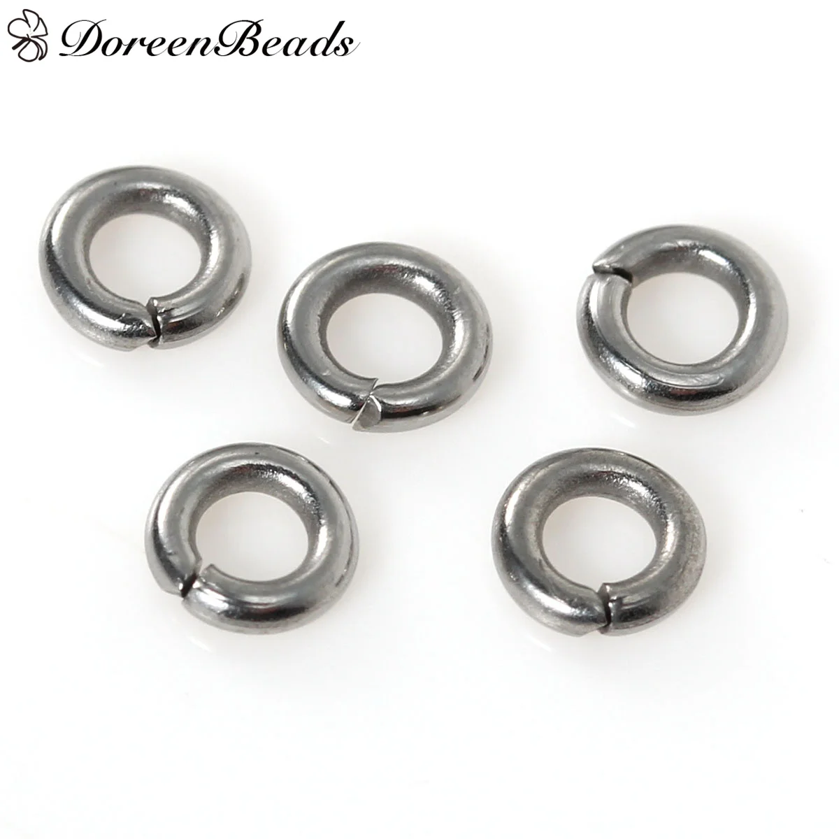 Stainless Steel Opened Jump Rings Findings Round Silver Tone 4mm( 1/8