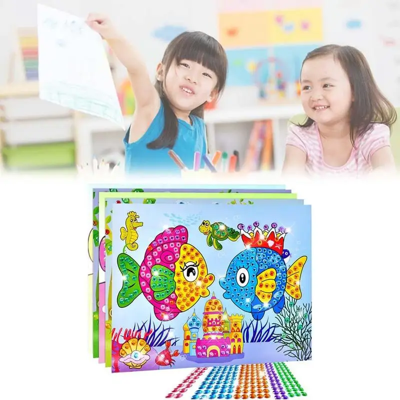  Hot Sale 5pcs Different Kids Children Kindergarten Educational Puzzles Crystal Diamond Mosaic Stick - 33061898198