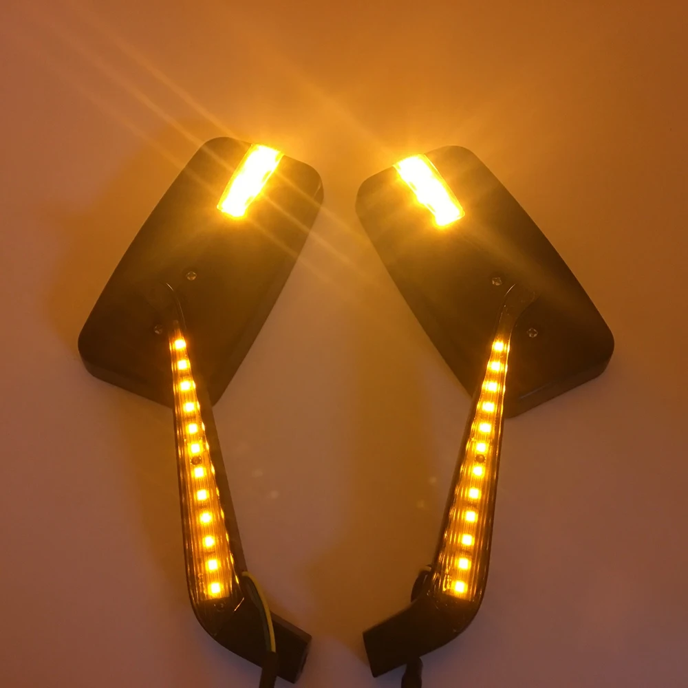 LED INTEGRADED TURN SIGNALS MOTORCYCLE REARVIEW SIDE MIRROR FOR HARLEY