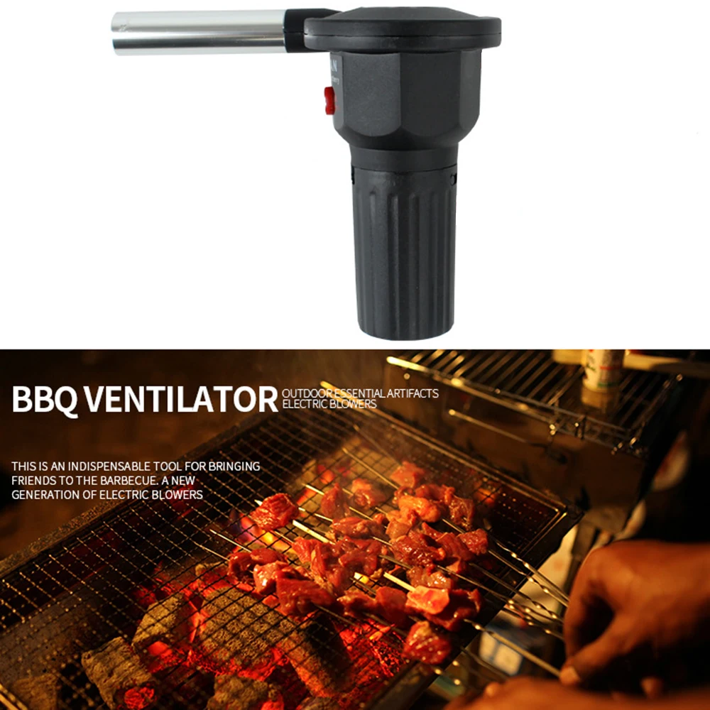 Manual Iron Gear BBQ Air Blower, Large Fireplace Bellows, Portable Electric BBQ Fire Fan, Handheld Revives Fire Flame Activator, Fireside Blower Lighter, For Outdoor Camping Picnic Cooking(350W