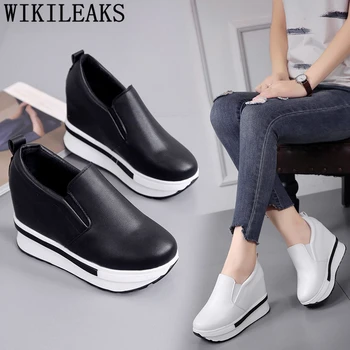 Elevator Shoes Woman Platform Sneakers Women Ladies Casual Shoes Increase  Within White Shoes Woman Chaussures Femme Buty Damskie-Leather bag