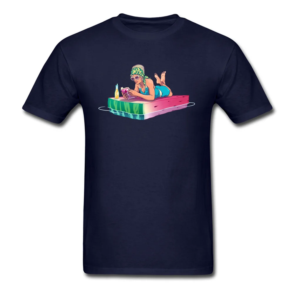 Watermelon T Shirt Family Short Sleeve Fitted Round Collar All Cotton Tops Shirts Unique Tshirts for Men NEW YEAR DAY Watermelon navy