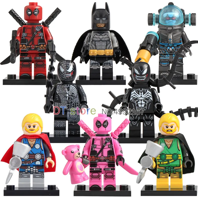 

Single The Unworthy Thor Deadpool Venom Mr Freeze Pink Pool Figures Building Blocks Legoed Super Heroes Toys for Children KT1004