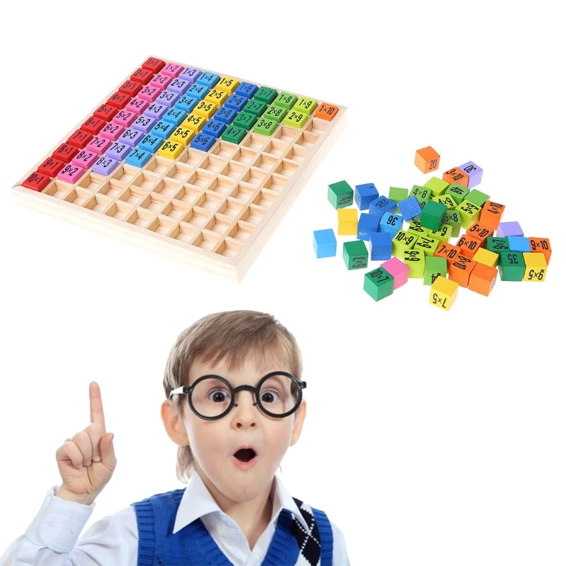 

Wooden Multiplication Table Early Teaching Puzzle Children Educational Child Toy